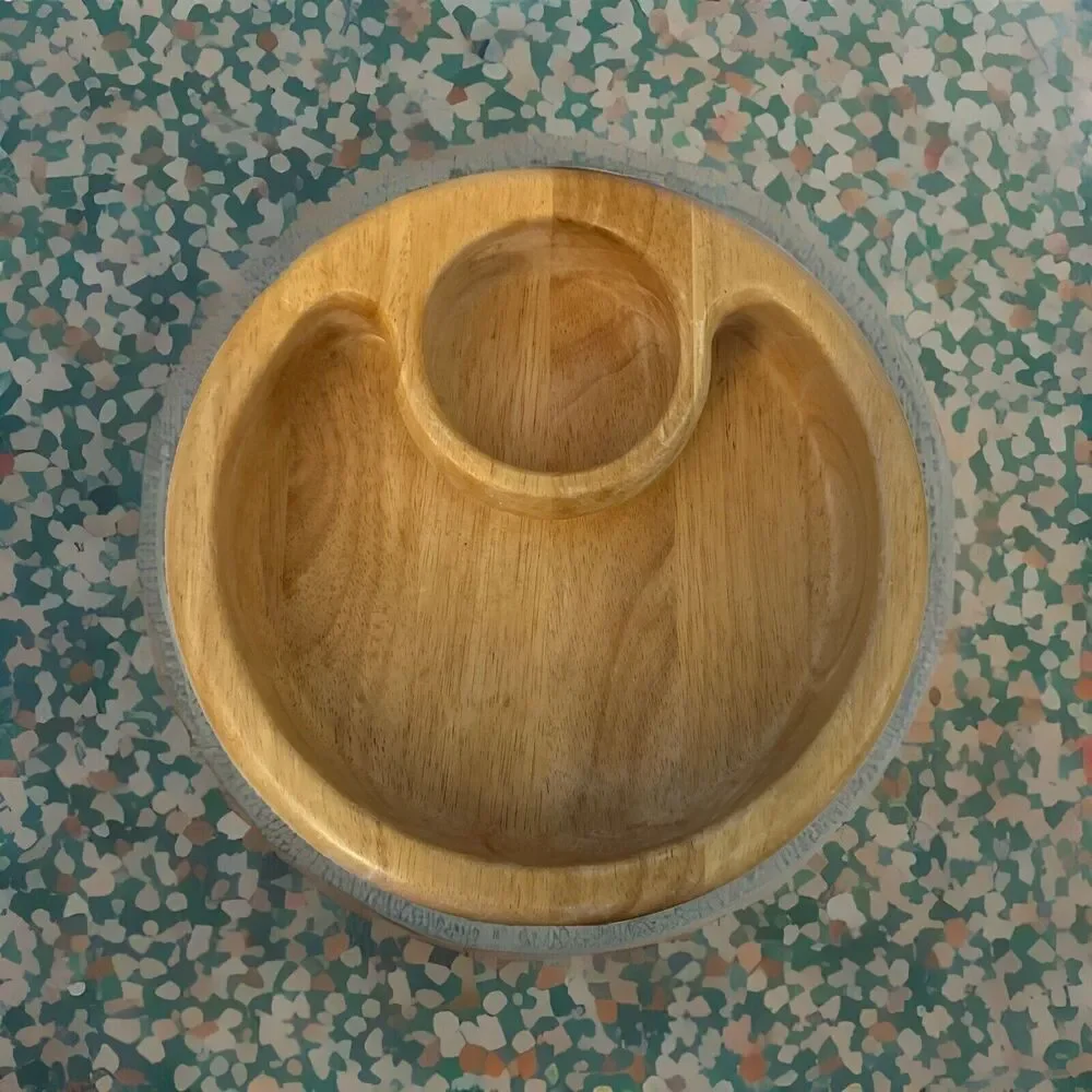 Wooden Chip And Dip Bowl Made In Thailand